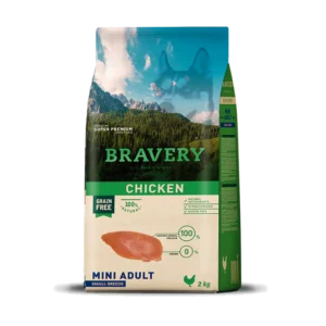 BRAVERY Dog Chicken 2 kg ברוורי מזון יבש ללא דגנים לכלבים עוף 2 קג