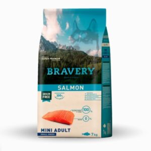 BRAVERY Dog Salmon7 kg ברוורי מזון יבש ללא דגנים לכלבים סלמון 7 קג