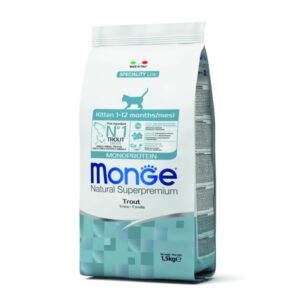 Monge Kitten Trout מונג' מזון יבש על בסיס פורל לגורים