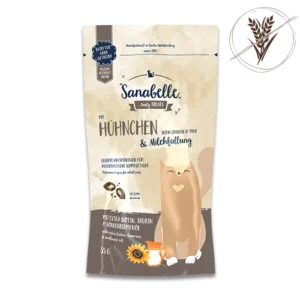 Sanabelle Crunchy Chicken & Milk סנאבל חטיף כריות לחתול בטעם עוף וחלב