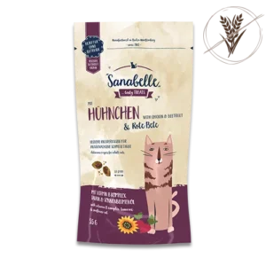 Sanabelle Crispy chicken & beet סנאבל חטיף כריות לחתול בטעם עוף וסלק