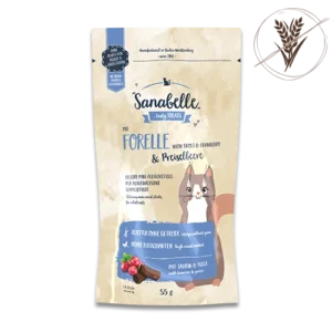 Sanabelle Mini meat sticks trout & cranberry סנאבל חטיף מקלות לחתול עם פורל וחמוציות