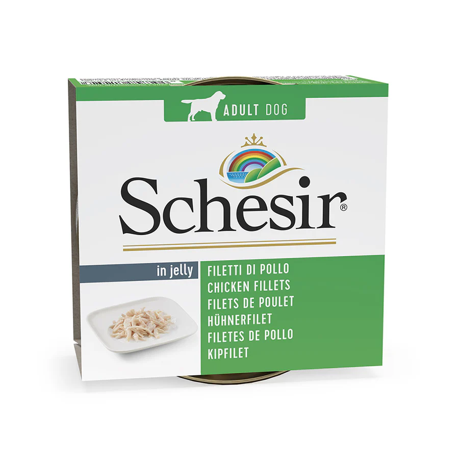Schesir Dog Chicken150g שזיר שימורים לכלבים מעוף 150גר'